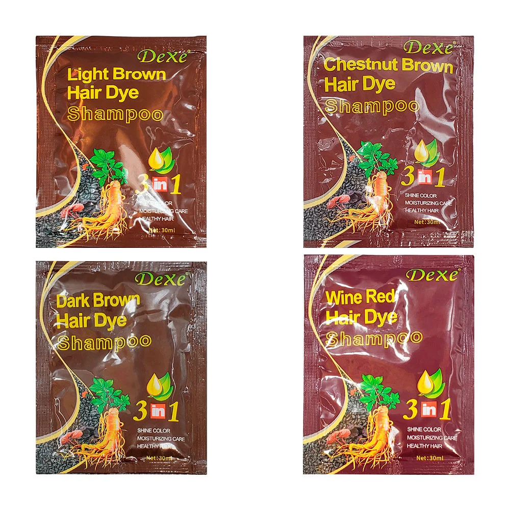 1pz sobre de shampoo dexe con extractos naturales para pintar el cabello, 30ml