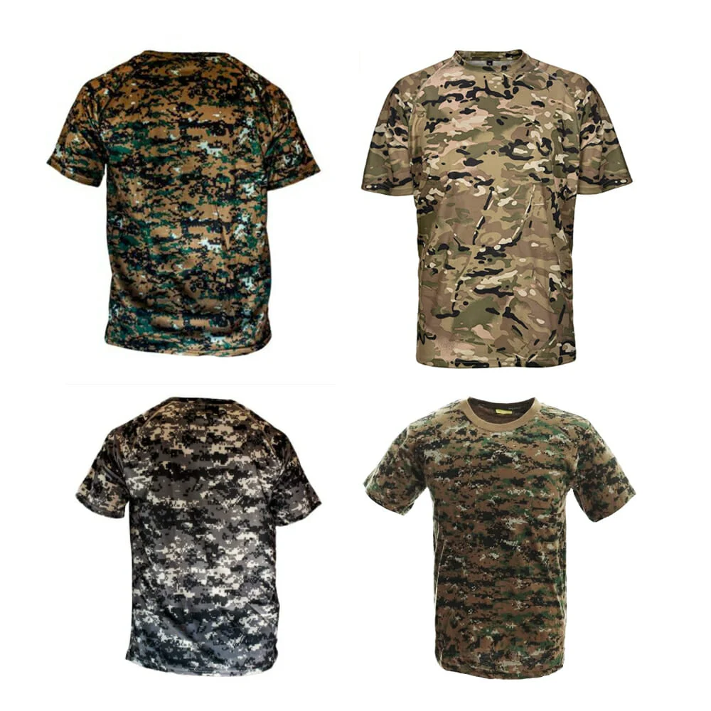 Playera táctica de cuello redondo y manga corta, variedad de diseños tipo militar y tallas / lml-3915 / R0X5 / 351 / 355 / 352 / 356