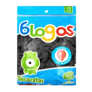 Paquete de 100 globos blogos en color negro de 7 in - 18 cm / blogos …
