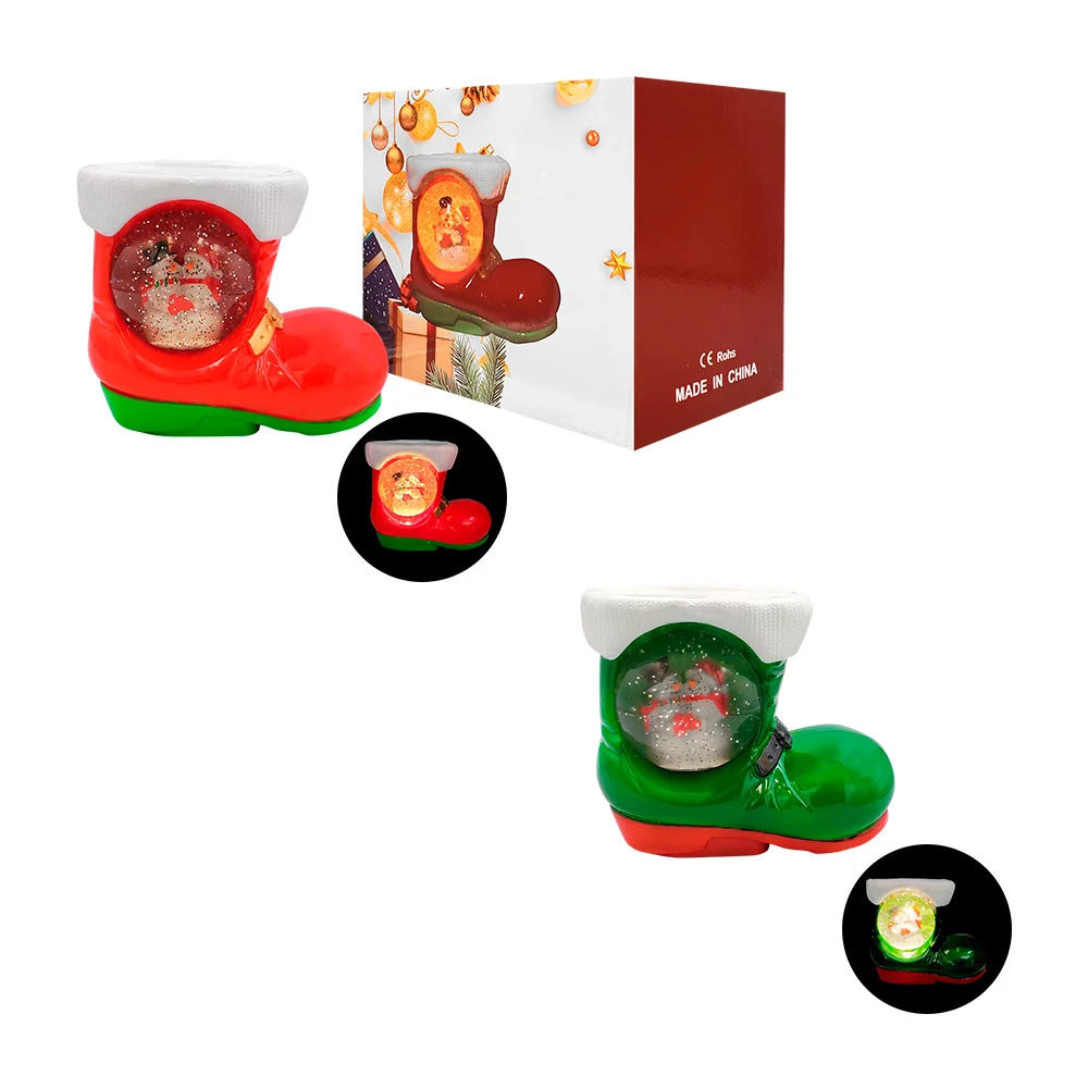 Adorno decorativo navideño en forma de bota músical y figura encapsulada / 540d