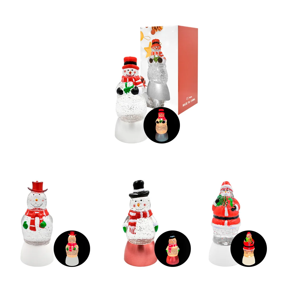 Adorno decorativo navideño musical con luz en forma santa o muñeco de nieve