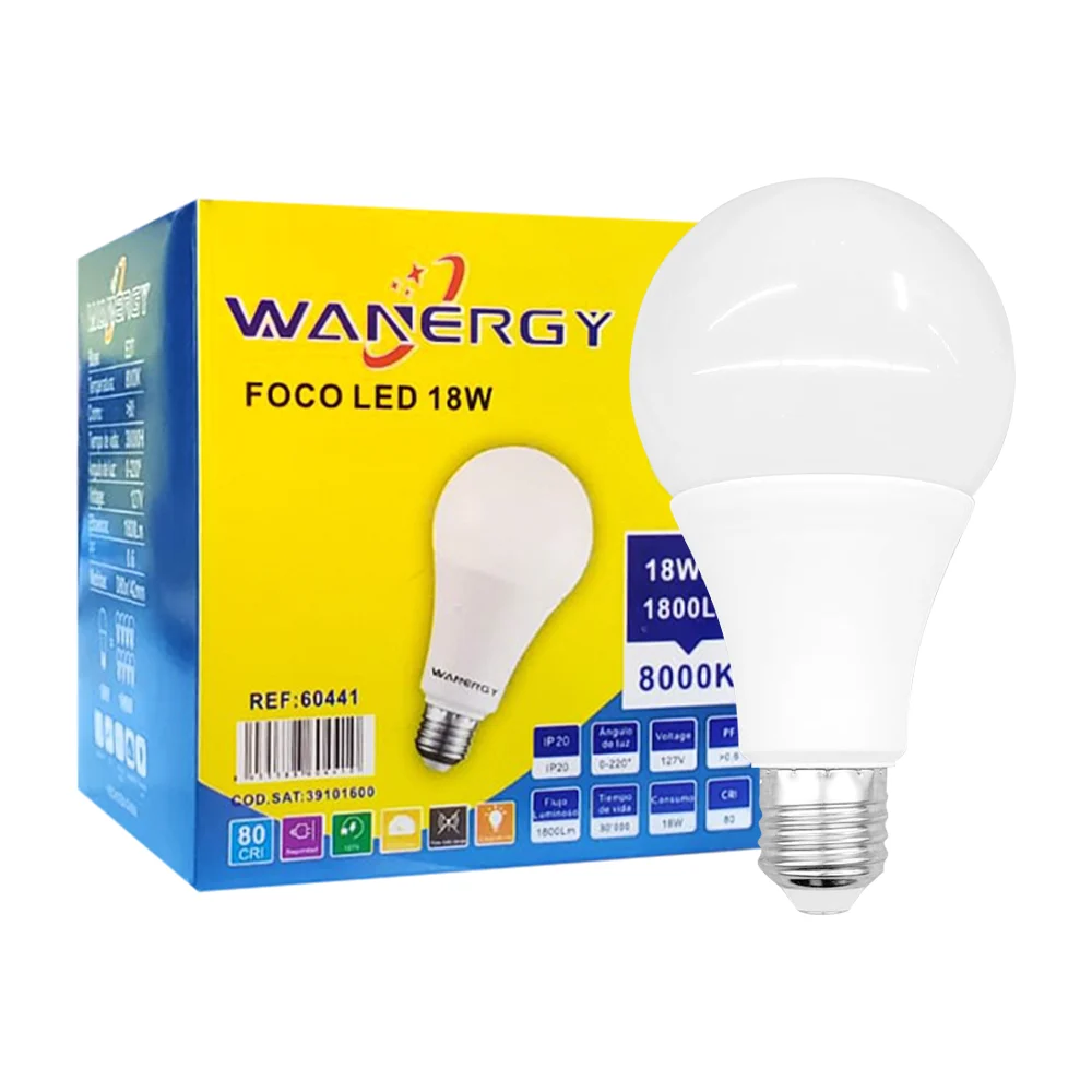 Bombilla foco ahorrador led wanergy con consumo de 18 watts / 60441