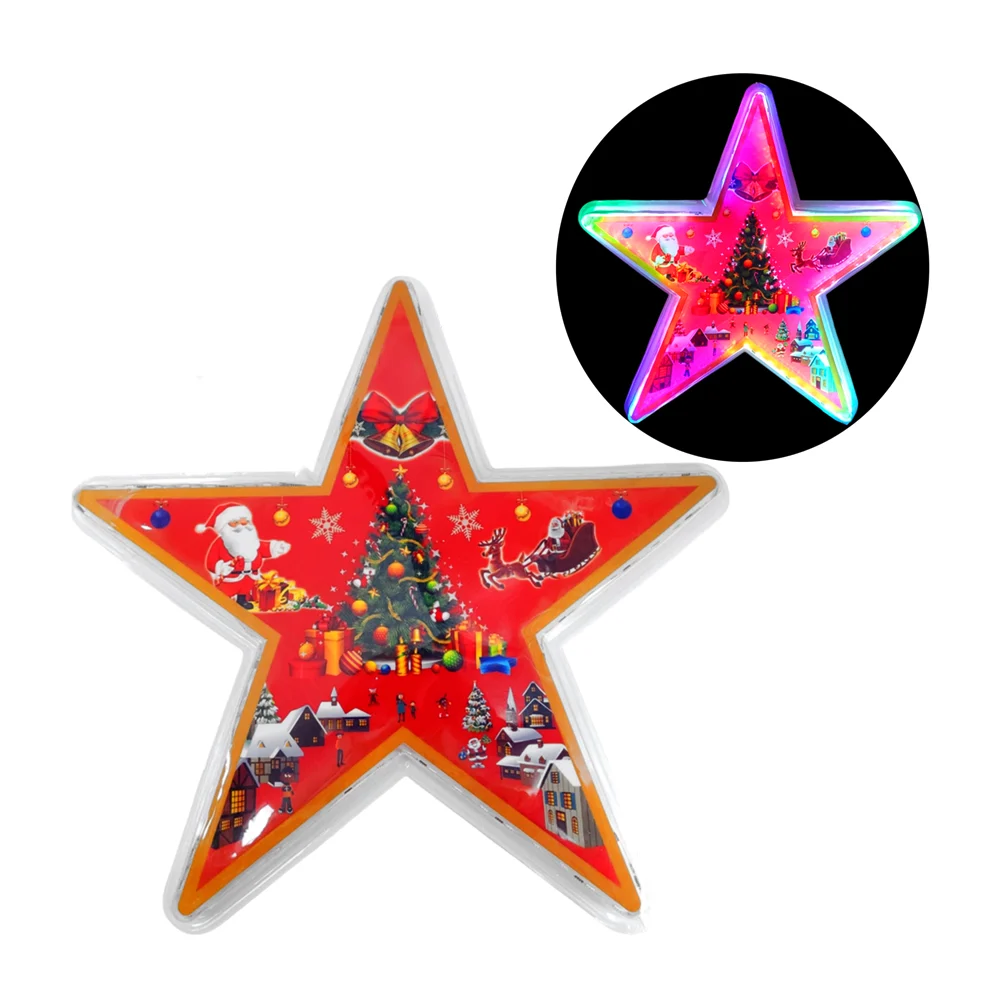 1pza Estrella colgante led, decorativa, con estampado navideño, usos varios