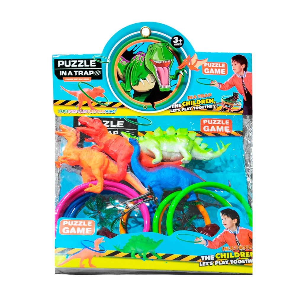 Juego de aros de colores chicos y dinosaurios, varios colores / puzzle game