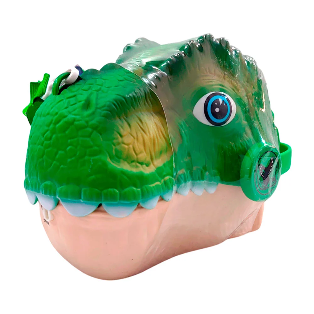 Bolsa estuche de cabeza de dinosaurio con set de figuras de dinosaurios