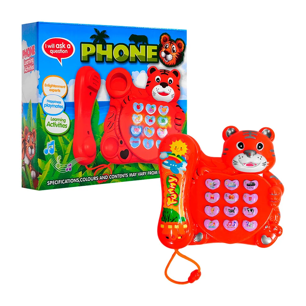 Teléfono de juguete con música, luces y diseño de tiger / phone / 66013