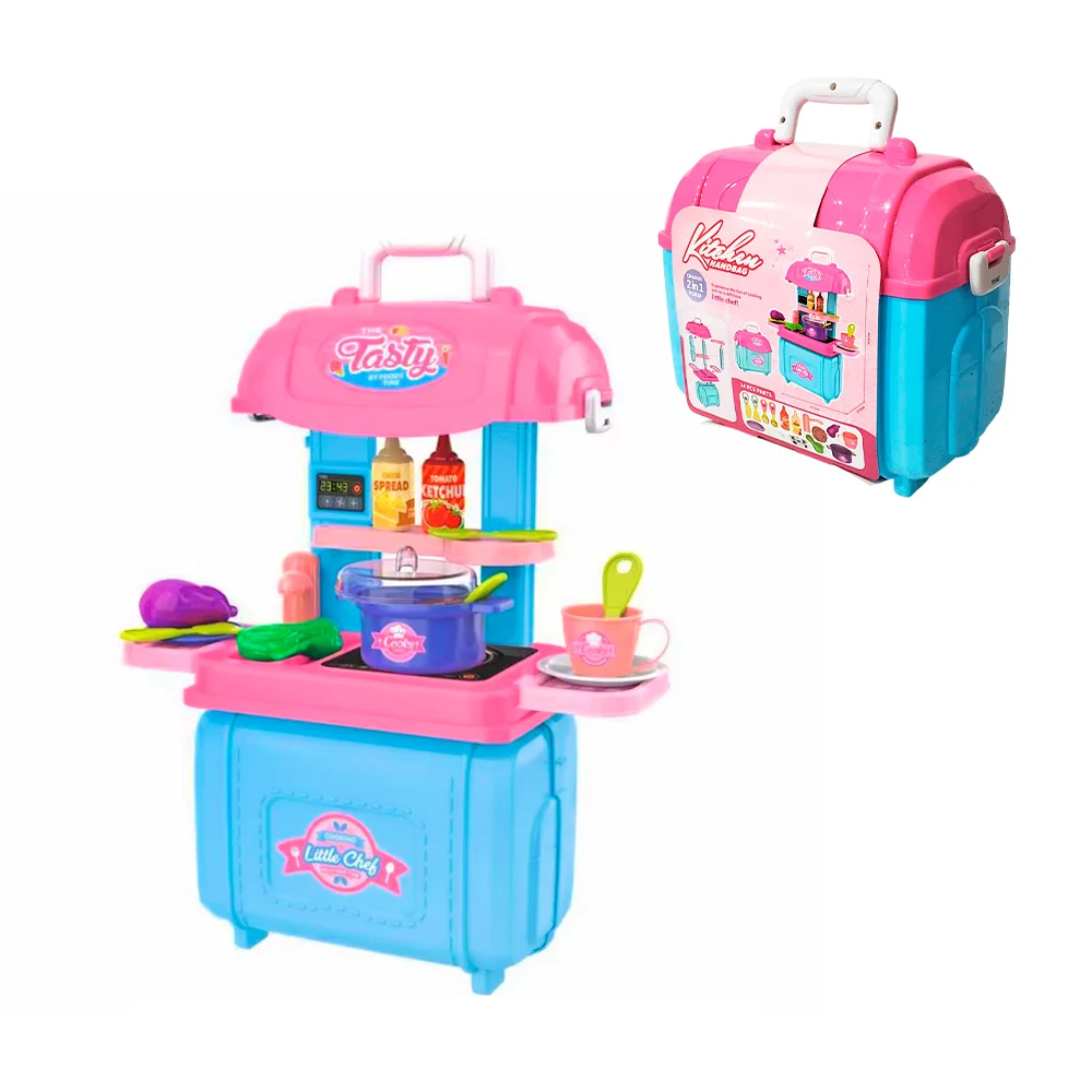 Estuche tipo maletín con juego tipo cocinita, variedad de accesorios / 661-545
