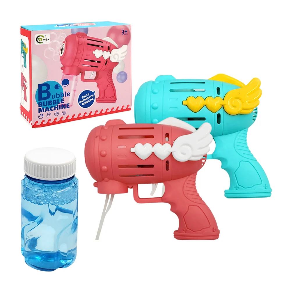 Pistola automática lanza burbujas de 1 orificio, con botella de jabón líquido