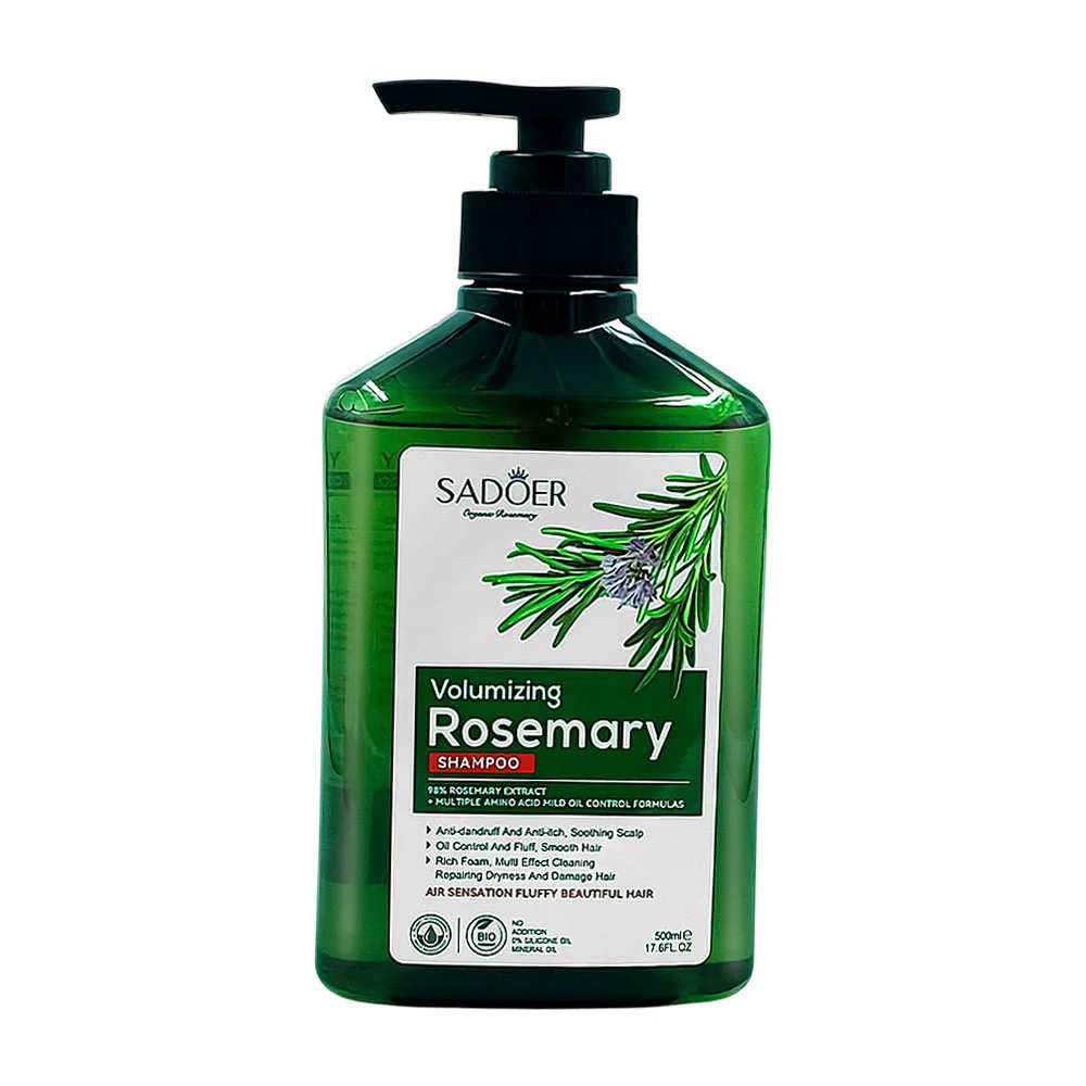 Shampoo sadoer con extracto de romero para anti-quiebre y volumen, 500ml