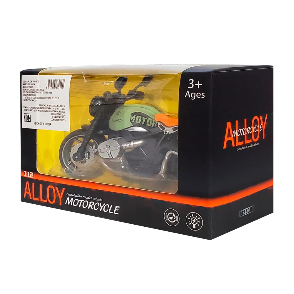 Mini motocicleta móvil con luces y música, varios colores / alloy / 7602a