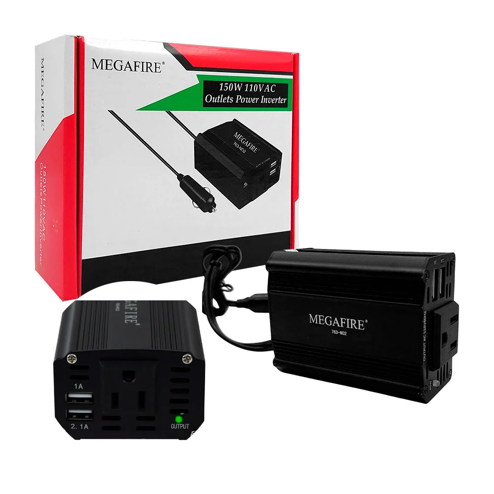Inversor megafire de corriente para coche de 150w y 110v ac / 763-no2