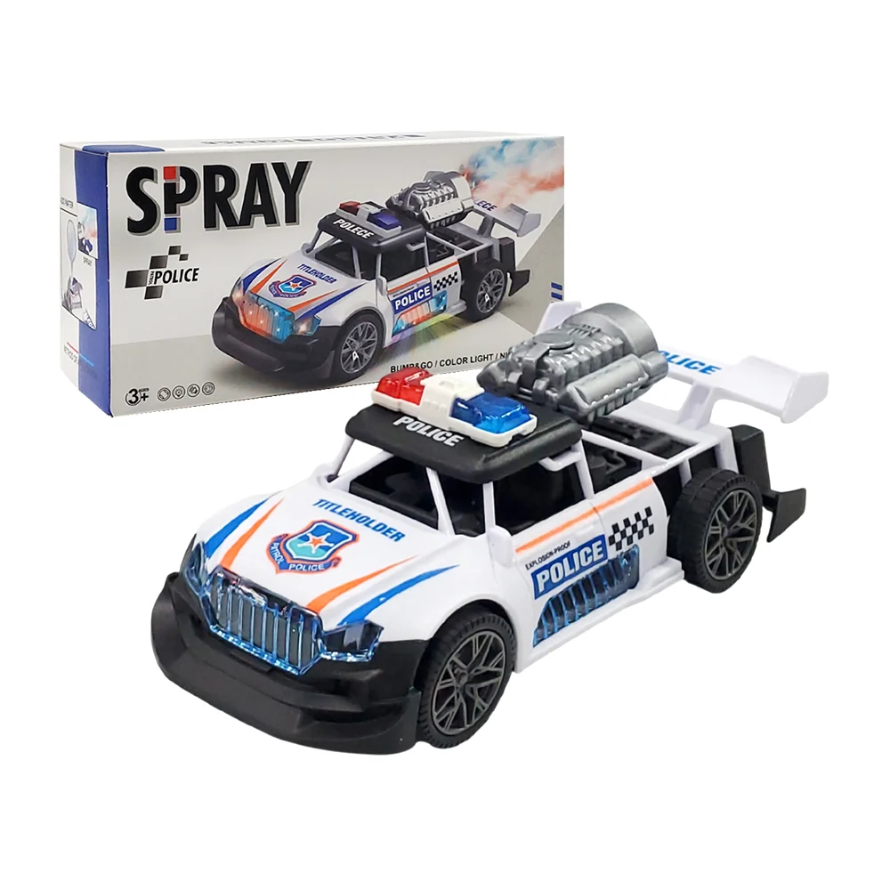Carro patrulla móvil con luces, música y lanzador de spray / patrol police
