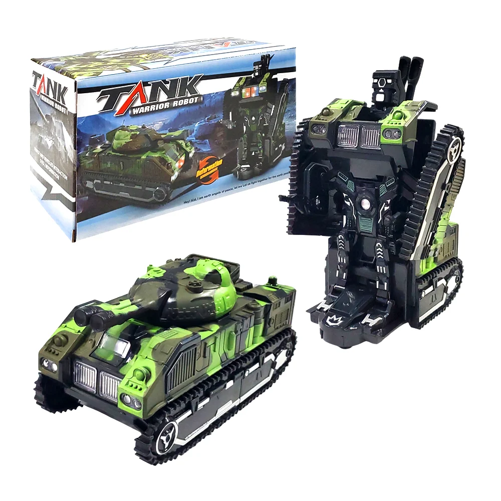 Robot transformer 2 en 1, robot y tanque de guerra con luces y sonido / tank 9901