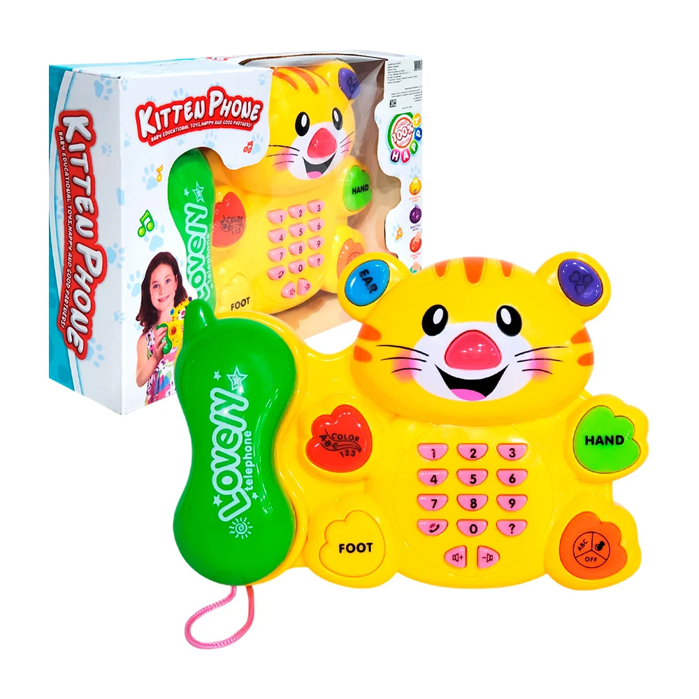 Teléfono musical de juguete con forma de tiger y luces para bebes / 9911