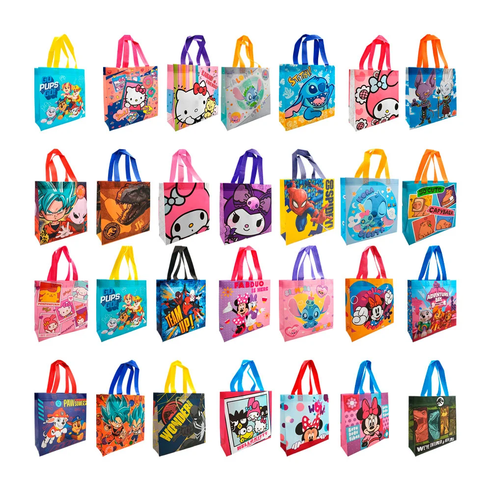 Bolsa chica ecológica con diseño de personajes, variedad de personajes 25x25x8cm / R0X154