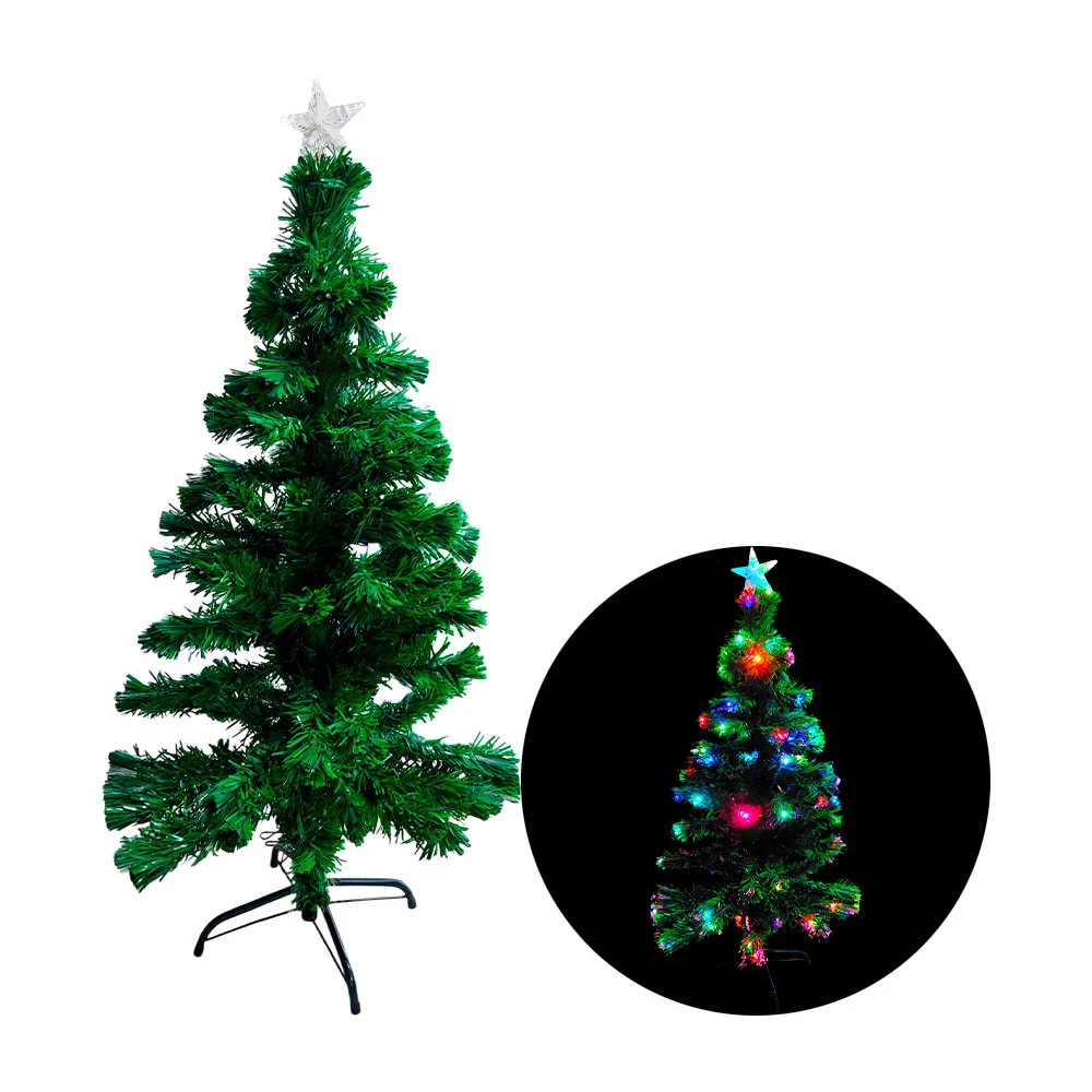 Árbol de navidad de 150cm con fibra óptica y estrella led  / a150d