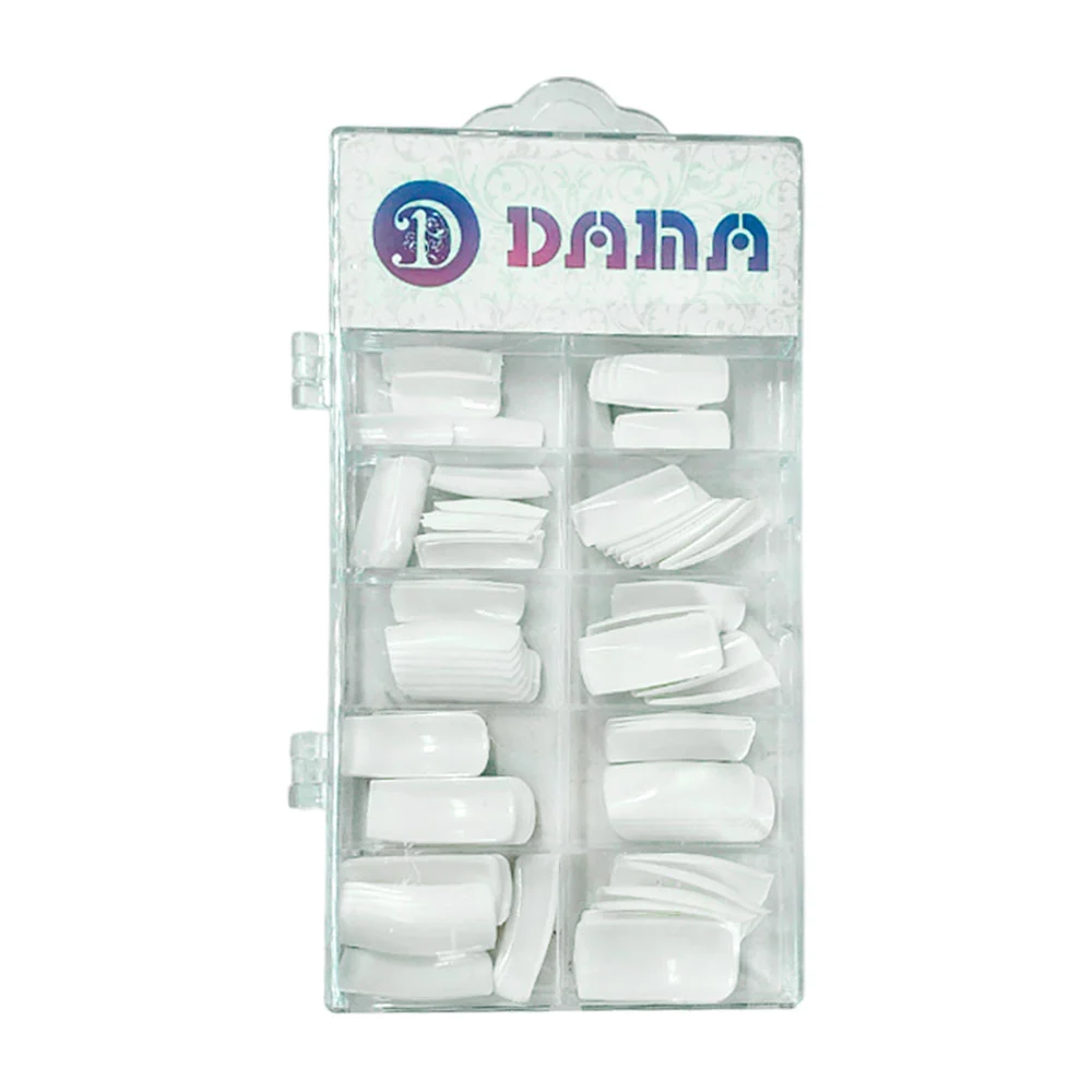 Paquete con 100 uñas postizas blancas de diferentes medidas / ajp2017