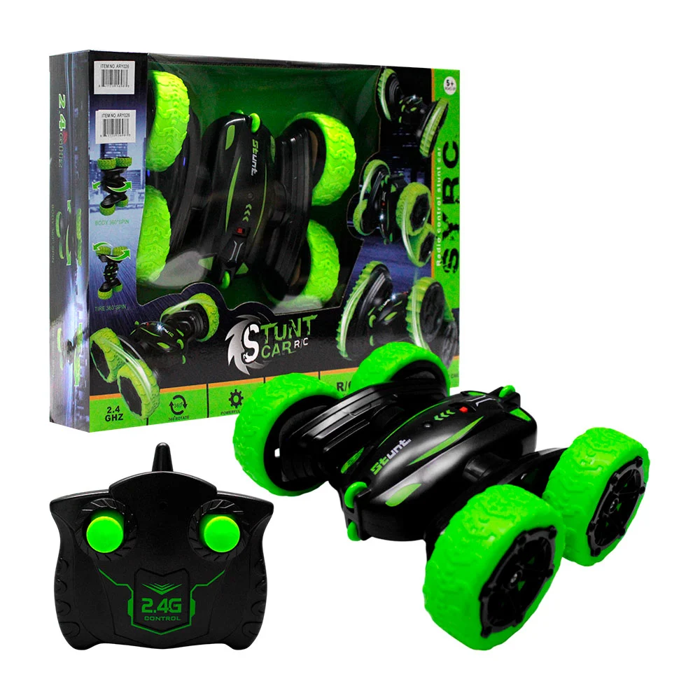 Carro de control remoto 360 acrobático cilíndrico, rotativo con llantas movibles