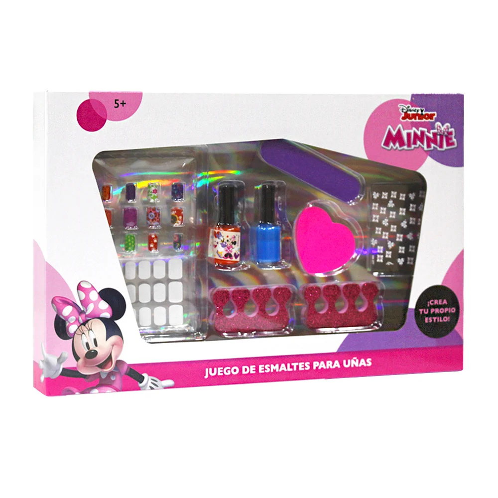 Set infantil de uñas, con gloss, lima, uñas acrílicas y esponjas de mano