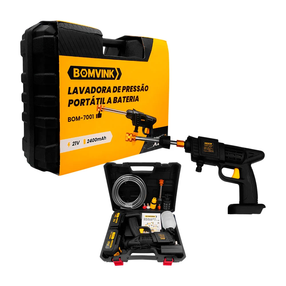 Estuche con pistola hidrolavadora portátil de alta potencia, 21v/2400mAh