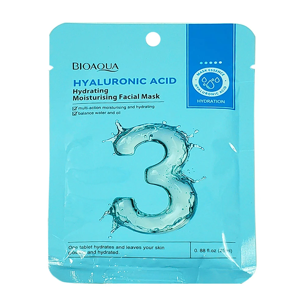 Mascarilla facial hidratante bioaqua con extracto de ácido hialurónico, 25ml