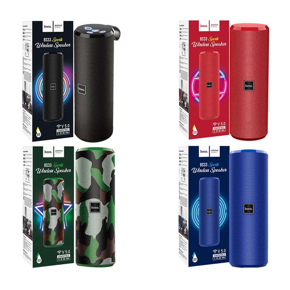 Bocina inalámbrica portátil, cilíndrica, asa de goma, botones arriba, usb-tf-aux