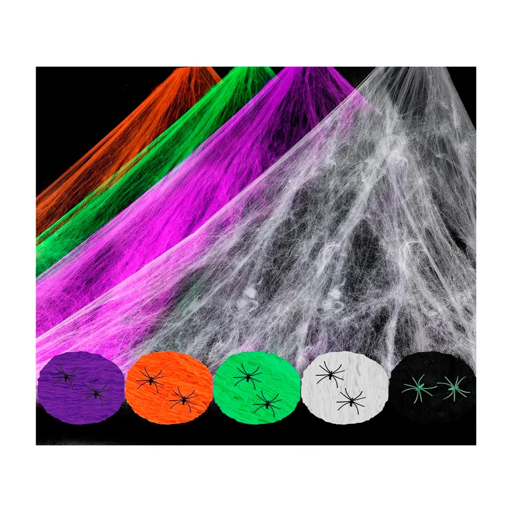 1pza Telaraña para decoración de fiesta halloween, variedad de colores / spider webs / hl-w-01
