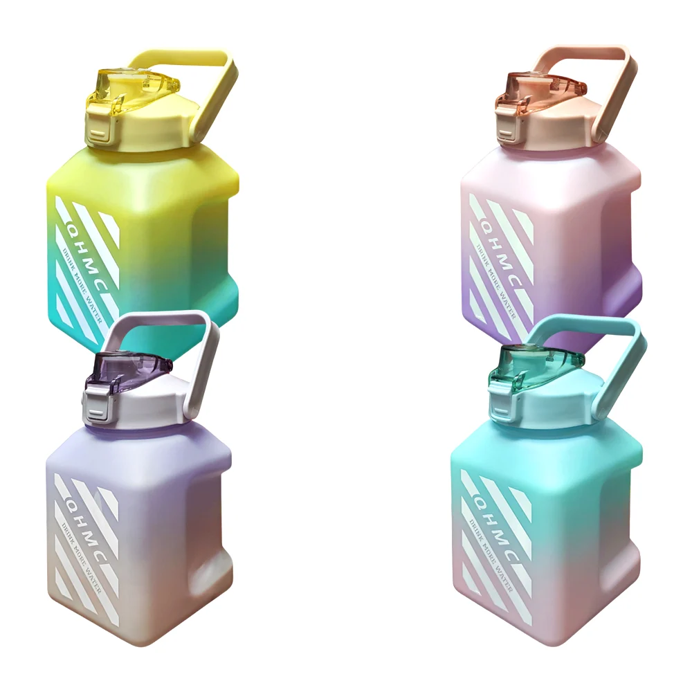 Botella cuadrada motivacional de plastico con capacidad de 1.5l, variedad de colores / bz641
