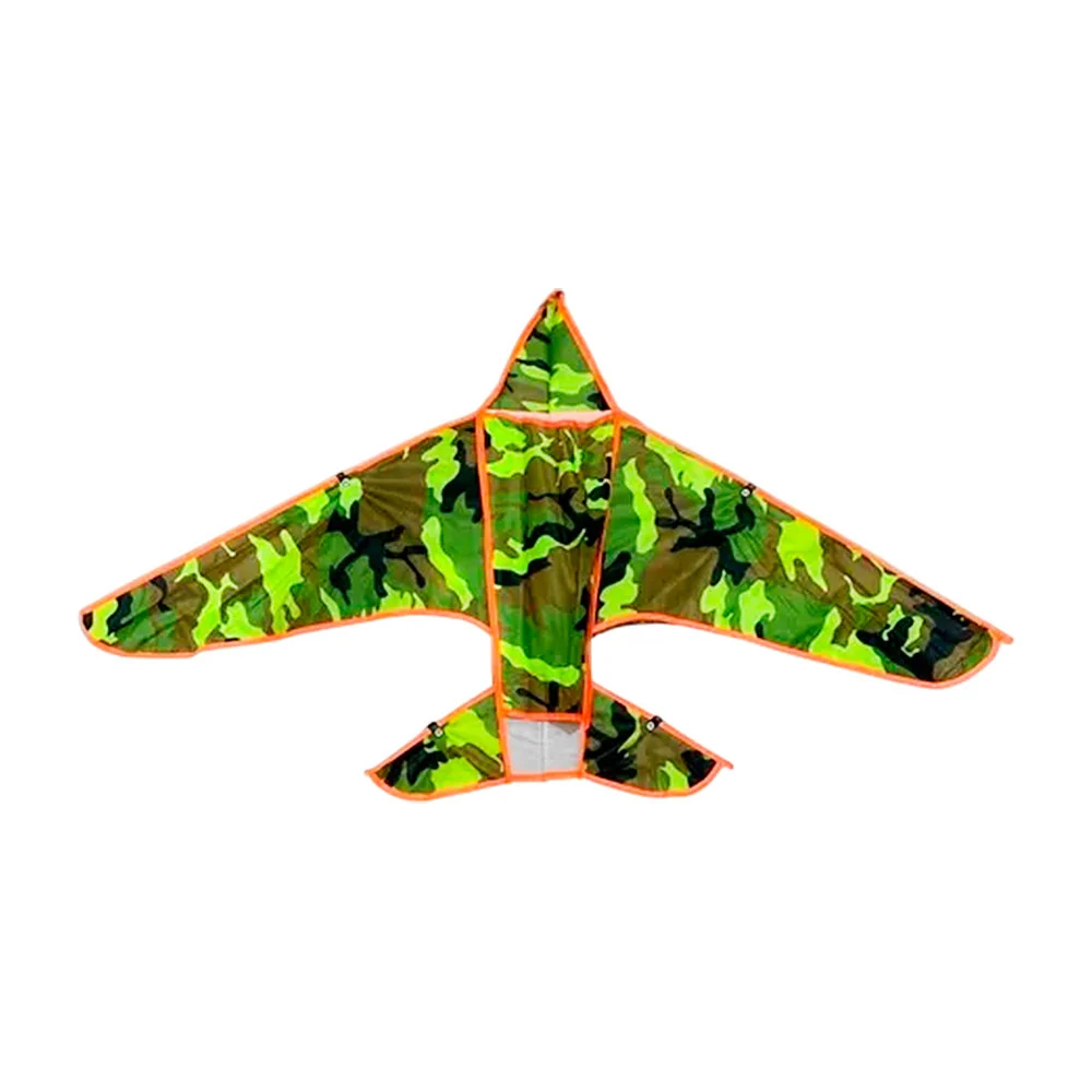 1pza Cometa papalote en forma de avión, con bordes reflectantes y estampado de camuflaje, variedad de usos / 105x71cms / c1774