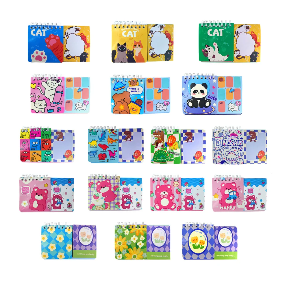 Set de libreta pequeña, con post it - notas adhesivas con diseño animado, variedad de modelos / kit notebook c / 2 / 740789