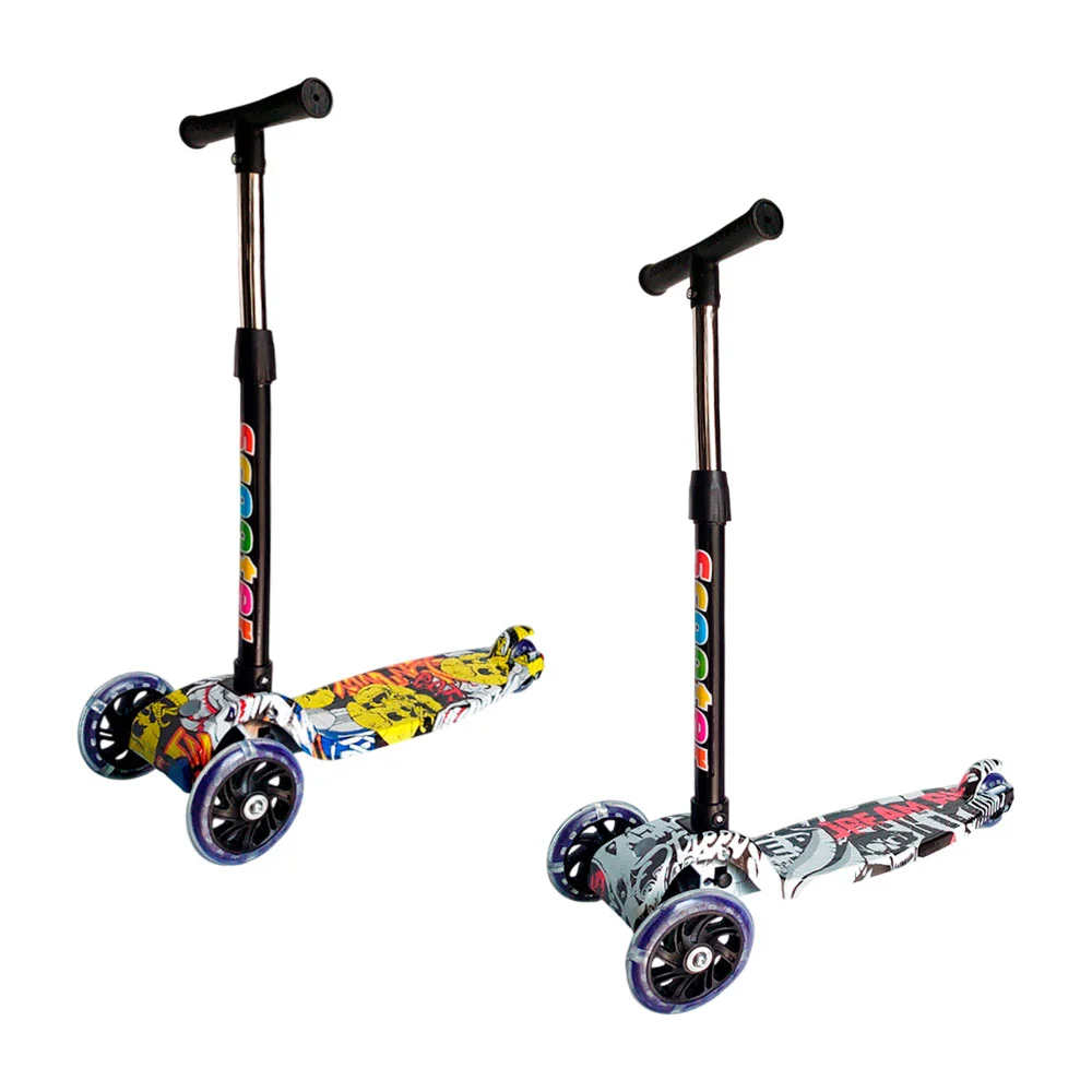 Patin tipo scooter de 3 ruedas con luz l...