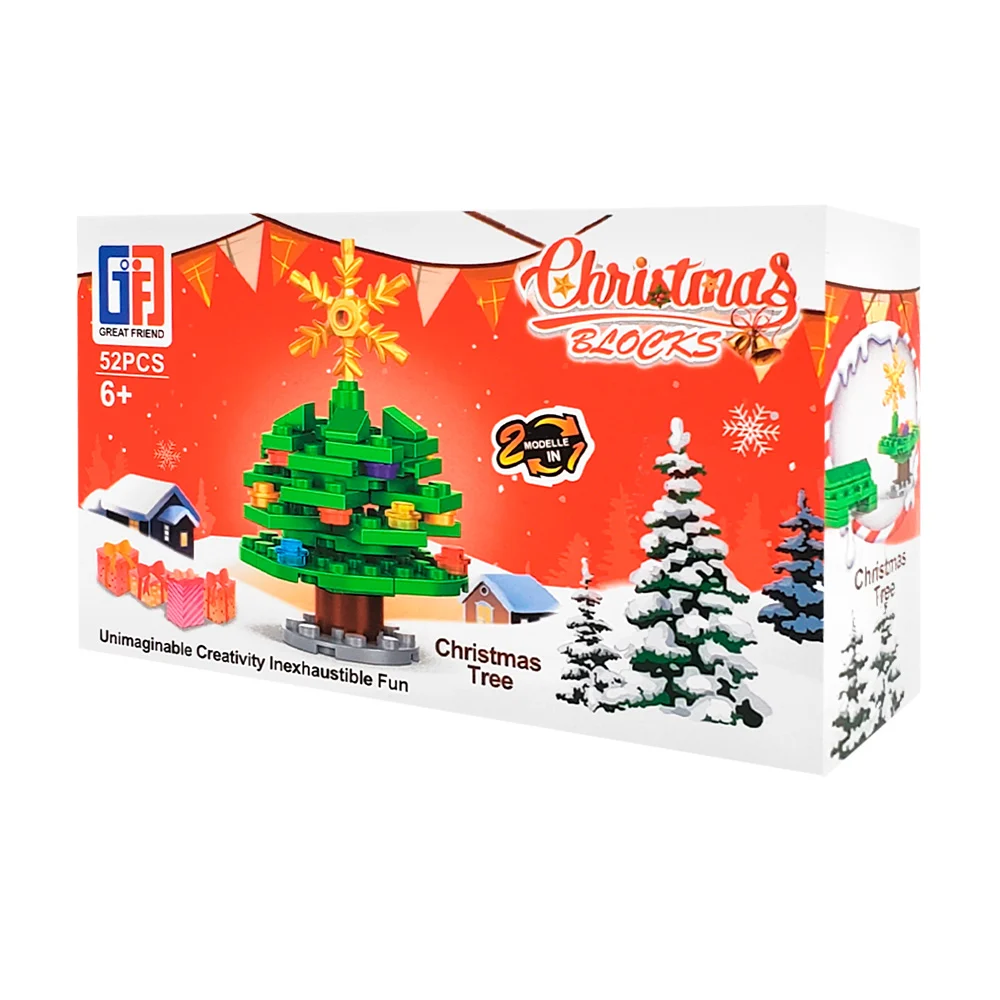 Juguete de plástico, armable, con forma de árbol navideño decorativo, usos vario
