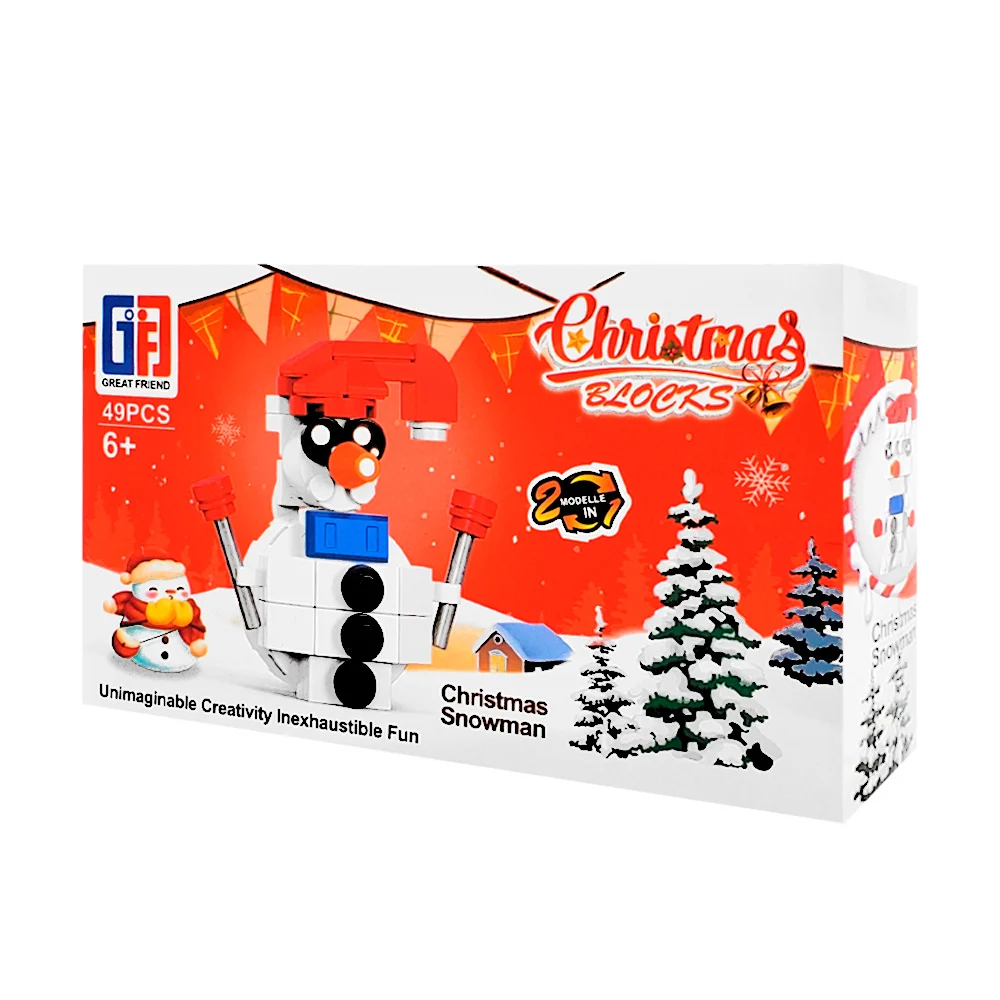 Juguete de plástico, armable, con forma de muñeco de nieve decorativo