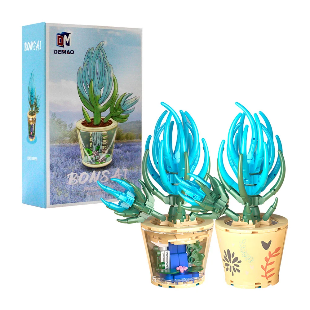 Juguete didáctico de maceta con flores y mini bloques para armar