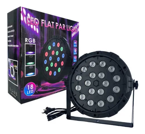Reflector proyector de 18 luces led rgb con rotación de 360° para escenario / led flat par light / pd-118 / 60000039 / zy-mh18