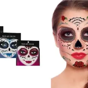 1pza Planilla de maquillaje adhesivo adiamantado con diseño de catrin…