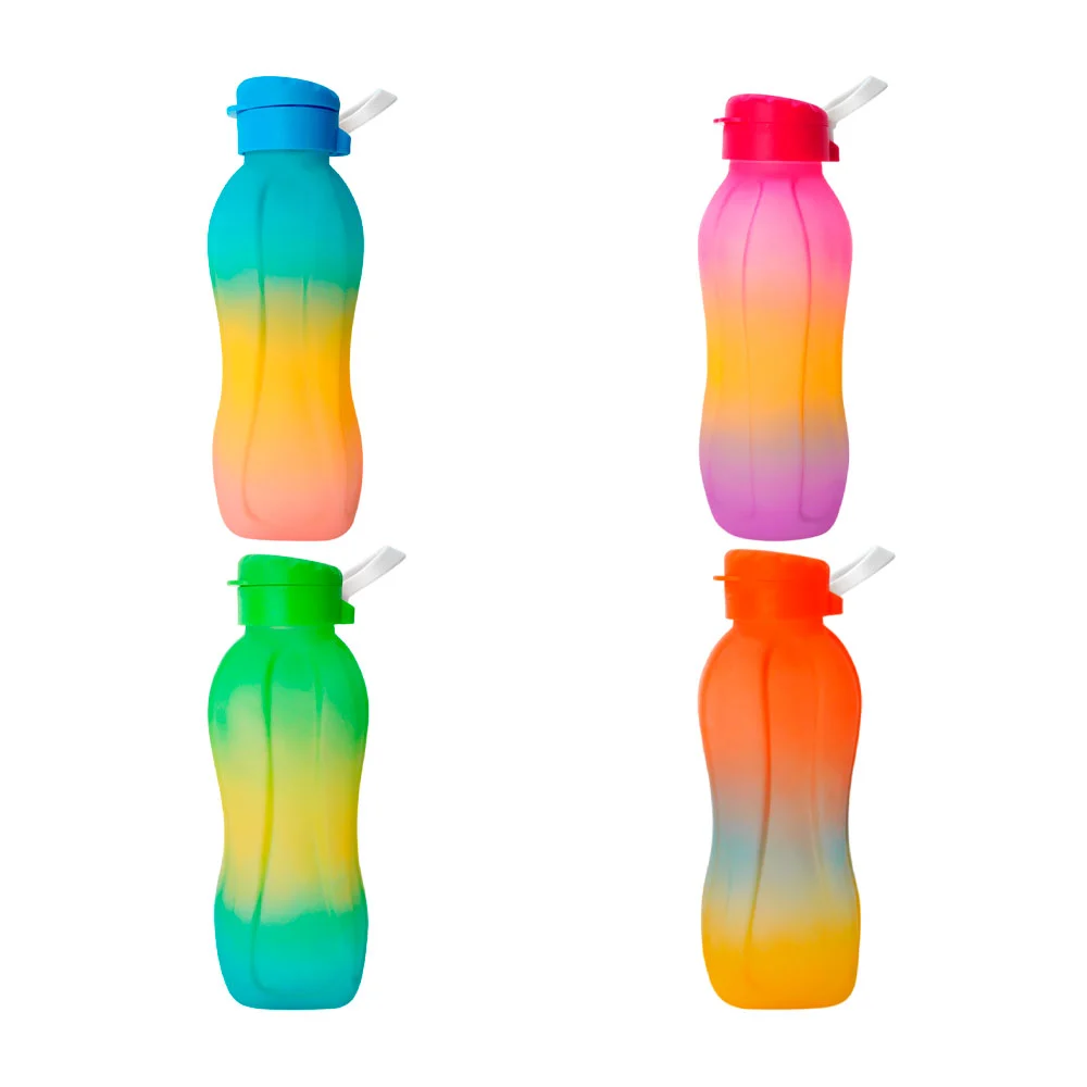 Botella de plástico cilíndrica con capacidad de 1.5L, tricolor, color surtido