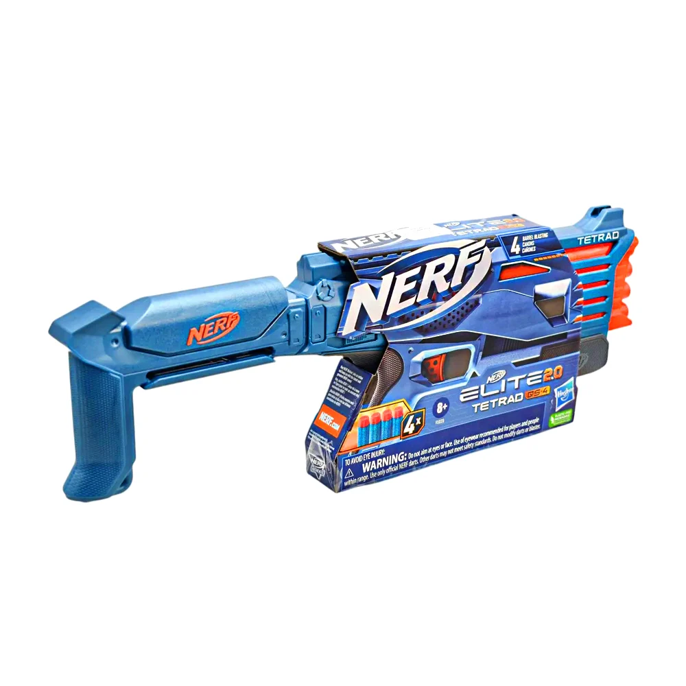 Pistola nerf tetrad qs-4 de multi disparo / f5025