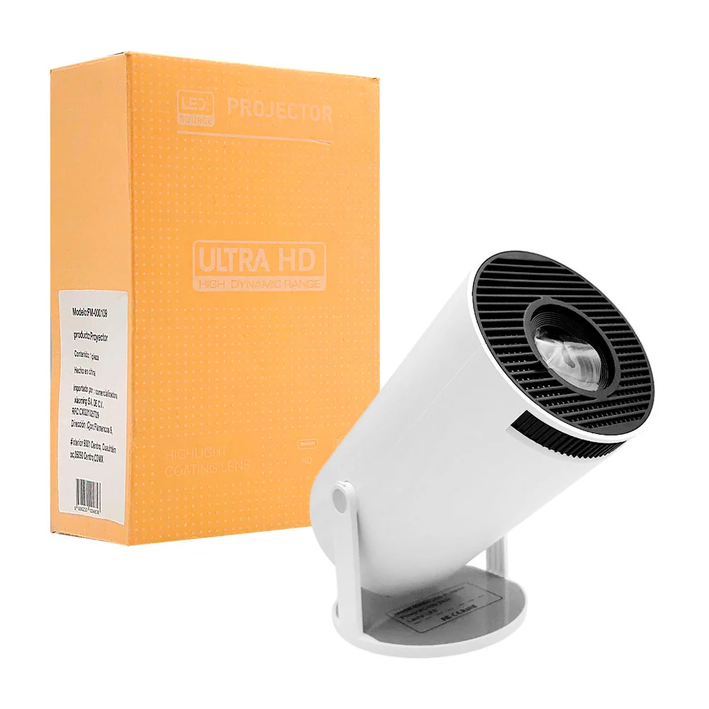 Proyector ultra hd portatil en forma cil...