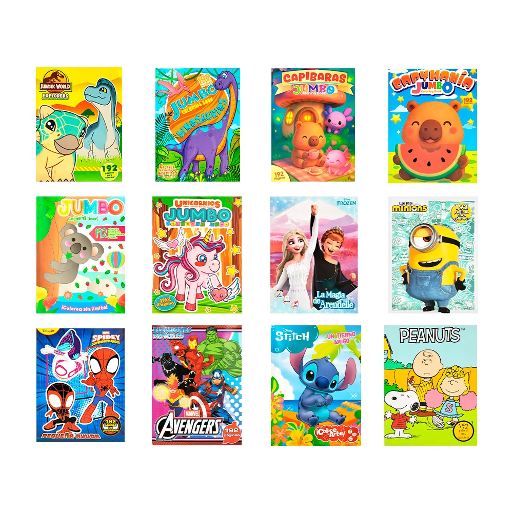 Libro para colorear de 192 hojas páginas para realizar actividades y colorear, variedad de diseños / lc19221-st00595