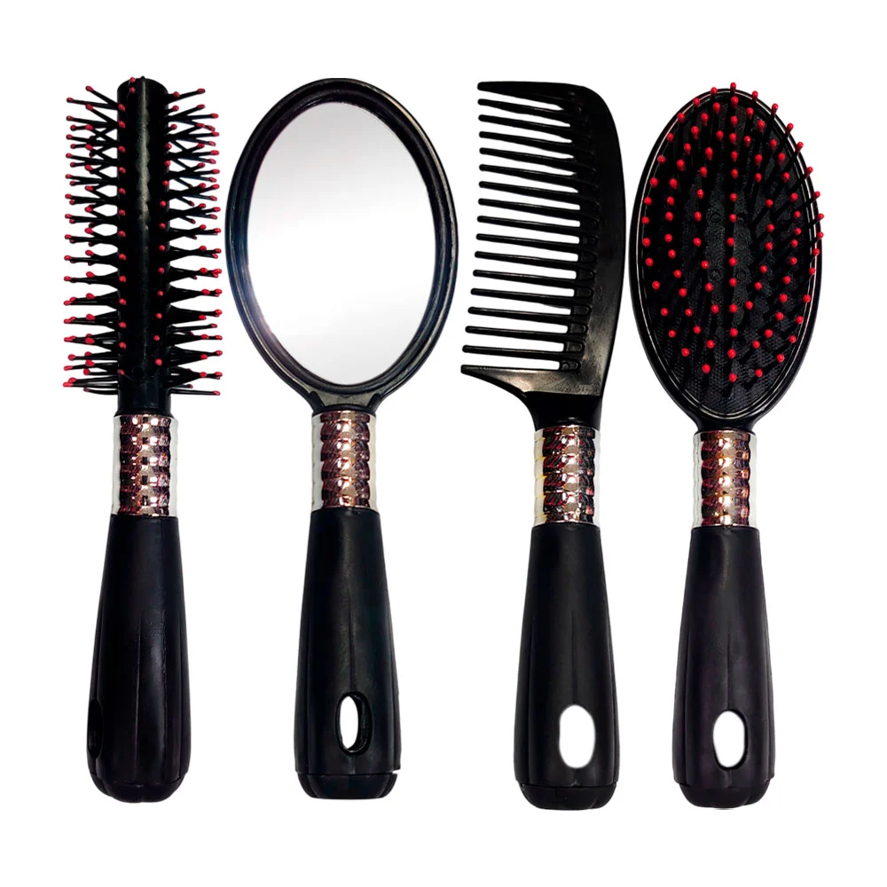 Set de cepillo, peine, cepillo redondo y espejo / mei fa / brush / jiansheng / gpm-2498