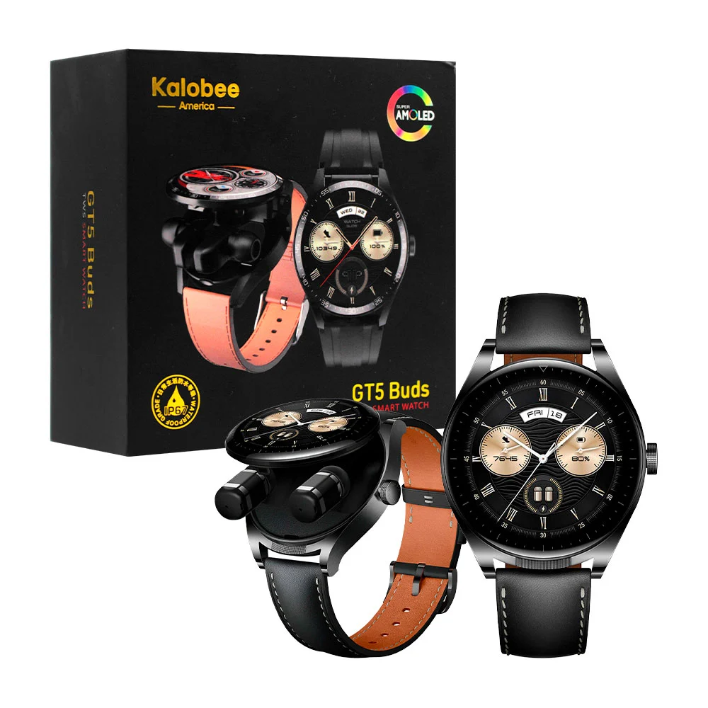 Reloj smartwatch redondo con audífonos ...