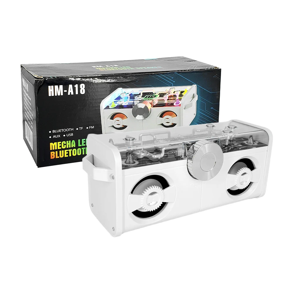 Bocina bluetooth rectangular con luces rgb y ranuras usb tf, variedad de colores / a18