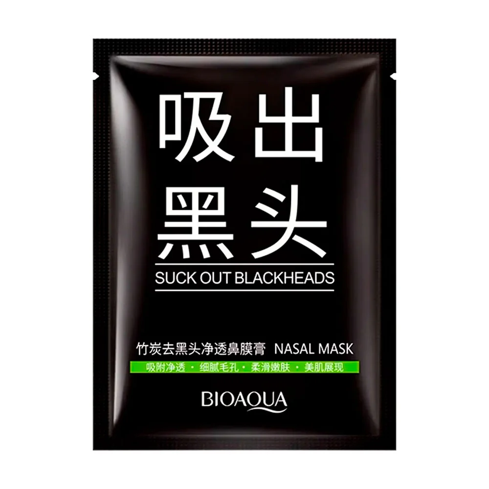 1pz mascarilla de carbón activado bioaqua para puntos negros de la nariz, 6g