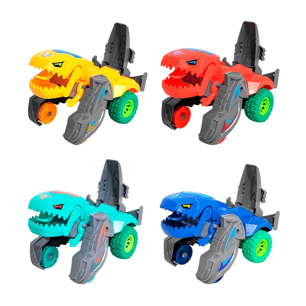 Carro de juguete deformable-transformable de fricción con forma de dinosaurio