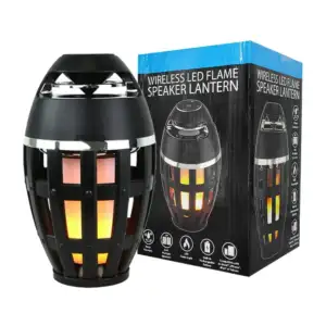 Bocina bluetooth portátil en forma de lámpara con luces led efecto fl…