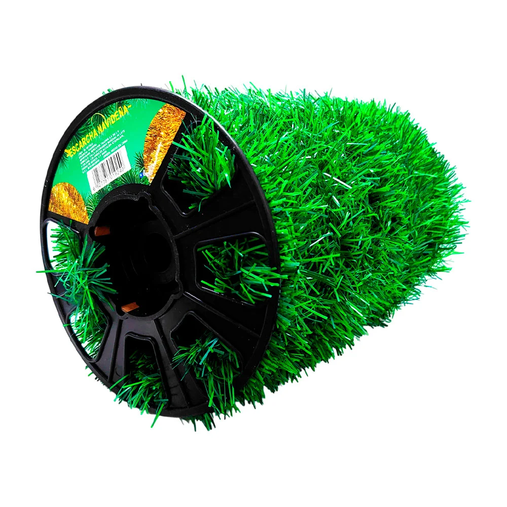 Rollo 7cm x 50 metros de escarcha navideña en color verde pino / j1924