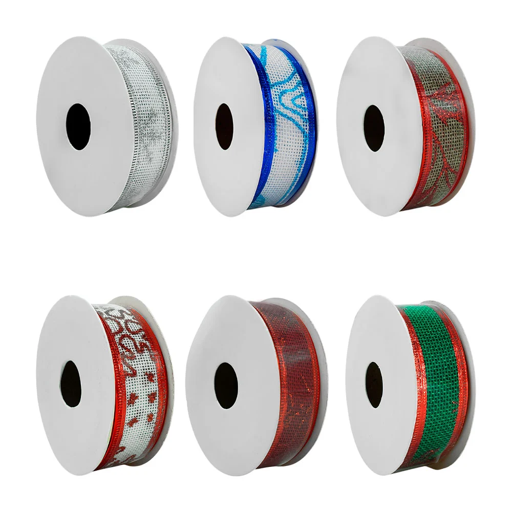 Rollo de listón navideño con tono metálico y diamantina tipo red, 2.5cm x 2.7m