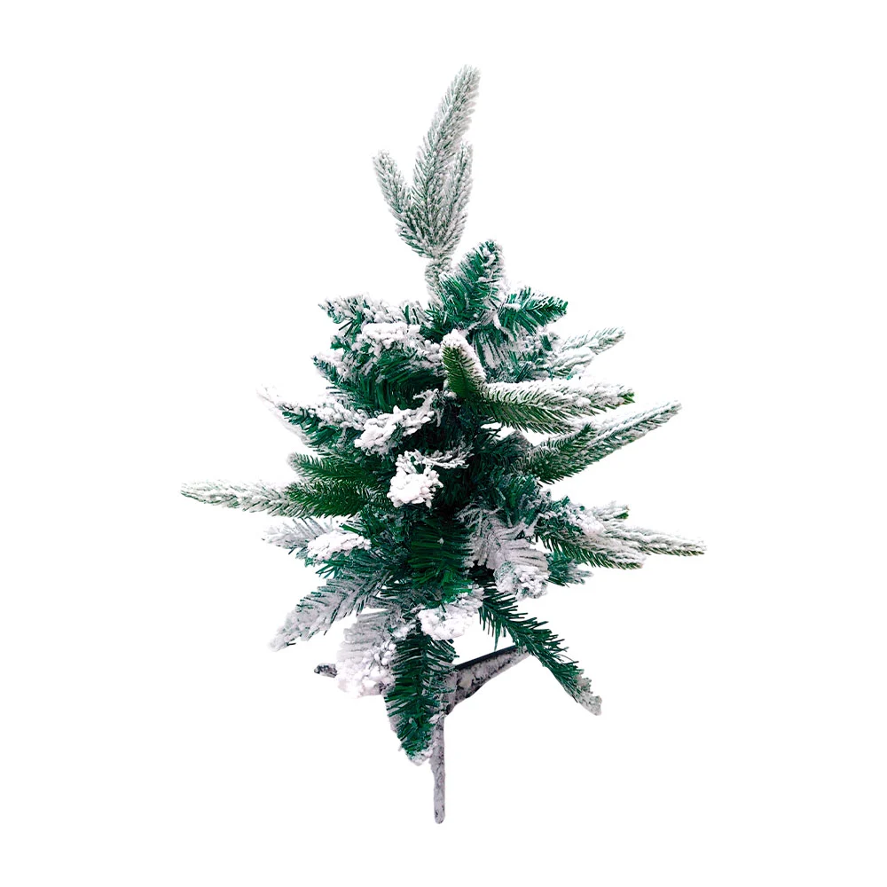 Pino / árbol de navidad artificial chico en color verde con efecto nevado - 45cm
