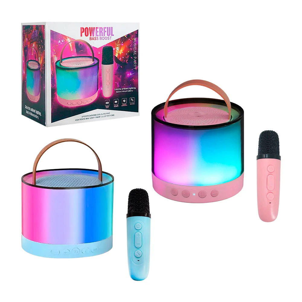 Bocina bluetooth pequeña karaoke con lu...